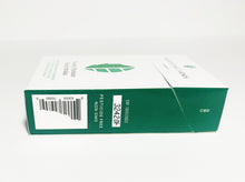 Load image into Gallery viewer, Product displayed resembles a white classic cigarette pack with a large seed/stem logo that is various shades of textured green.  The company logo is on the front flap and the text is in green label with font Manrope.  Pack is laying on its side with green side panel visible features bar code in the shape of Vermont along with other identifiers, including &quot;pesticide free and Non-GMO and the acronym, CBD.